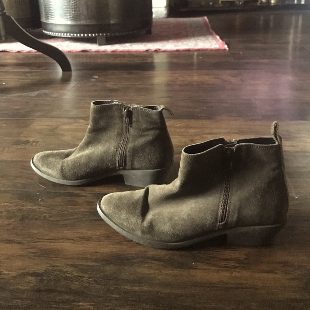 Brown booties.